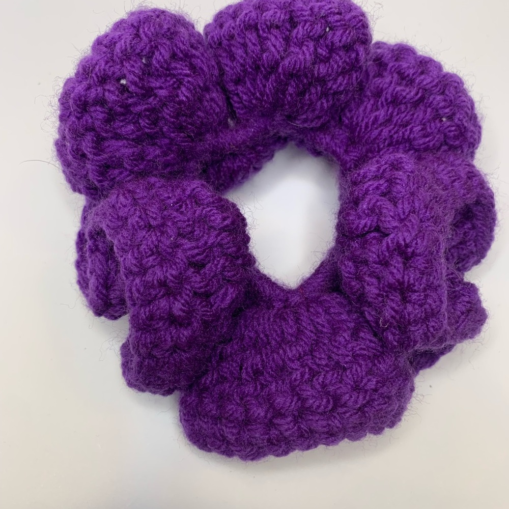 Handmade Purple crochet Hair Scrunchie—you choose 7 to bundle for $23